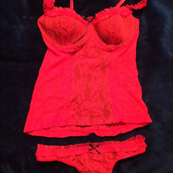 Victoria's Secret corset and panty set.