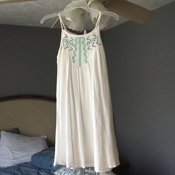 White Aztec shift dress