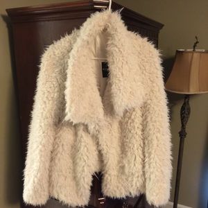 White plush coat