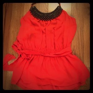 BeBe red halter top