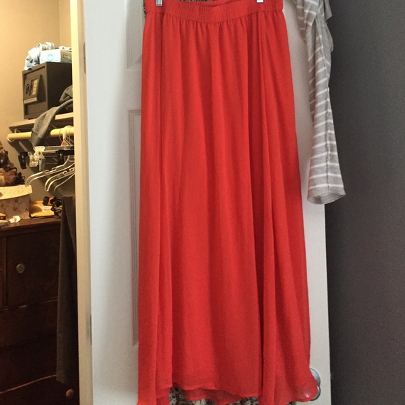 Coral maxi skirt