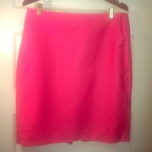 Fluorescent pink JCrew #2 pencil skirt
