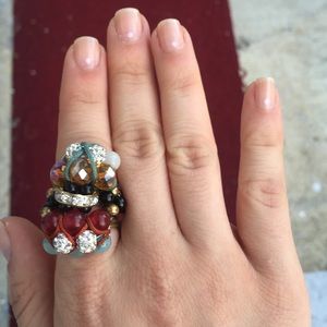 Beaded cocktail ring