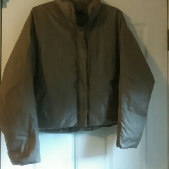 Taupe Quiilted Jacket very stylish hidden Zipper