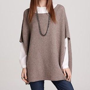 Vince Wool Cashmere Ribbed Jumper Poncho Sweater