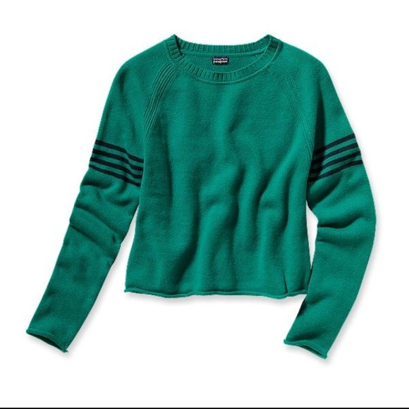 Patagonia pescadera crew  teal sweater medium