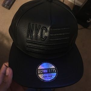 Leather fitted cap
