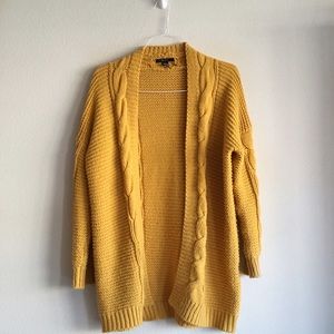Yellow chunky knit cardigan