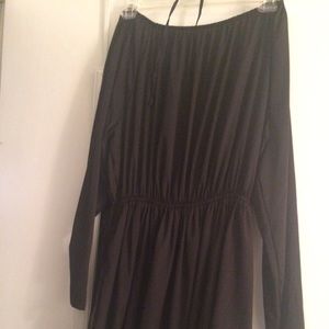 Black off the shoulder silky dress