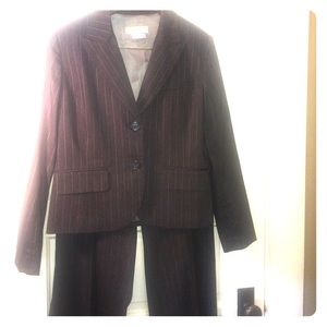 Michael Kors charcoal and white stripe pant suit