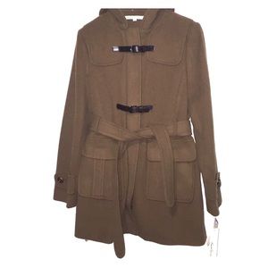 Camel Pea Coat with belt & hood