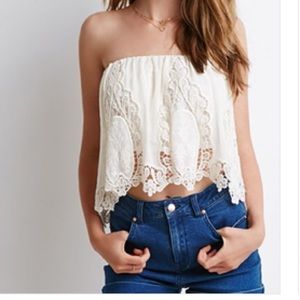 New cream crop top