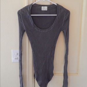Grey ribbed sweater NWOT