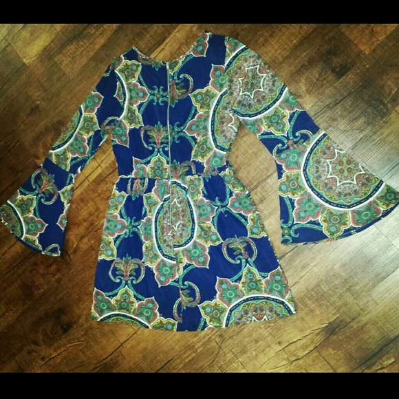 Long sleeve navy dress - Picture 2 of 3