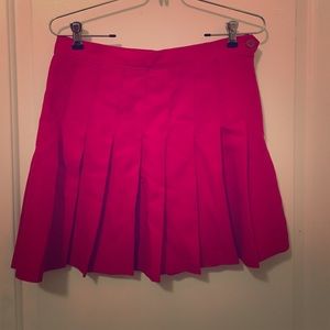 Pleated, mini skirt, red