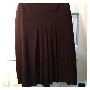 Silk pleated chocolate skirt with tie back