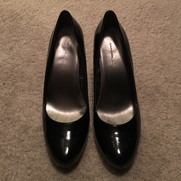 Black patent heels