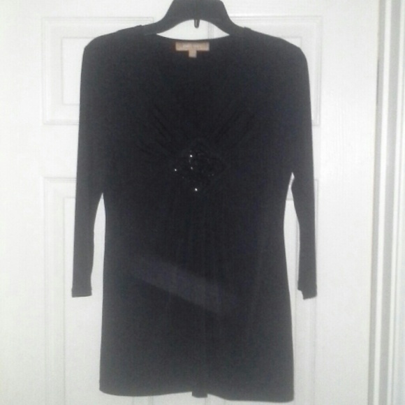 Ellen Tracy Black Beaded Tunic