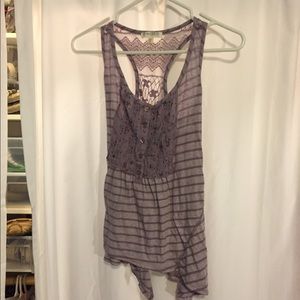 Deep purple striped tank top