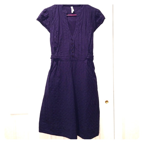 Navy eyelit dress from Anthropologie