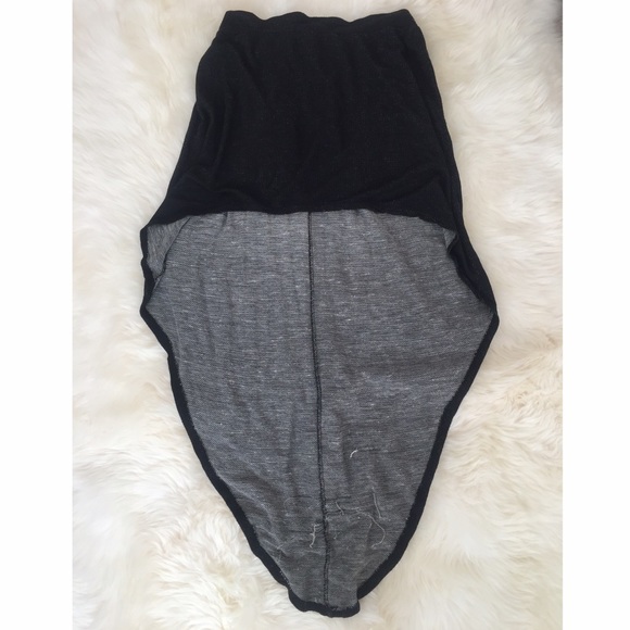 High Low Dark Gray Skirt by Brandy Melville