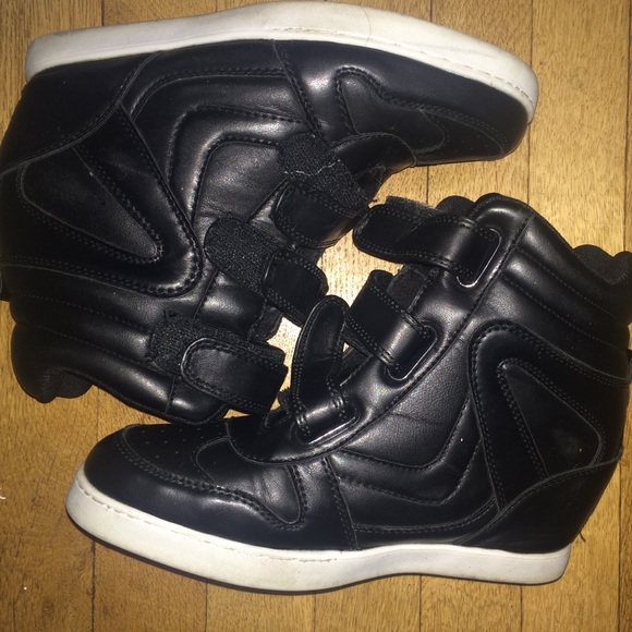 Black Designer Sneaker Wedge