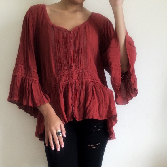 Free People Orange Tunic/Top