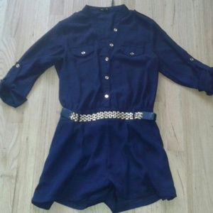 Navy Blue and Gold Rompers