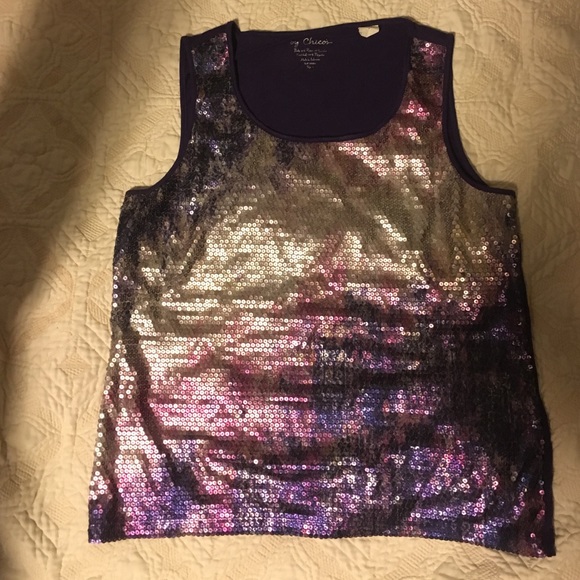 Chico's Size 1 Multi color sequin tank
