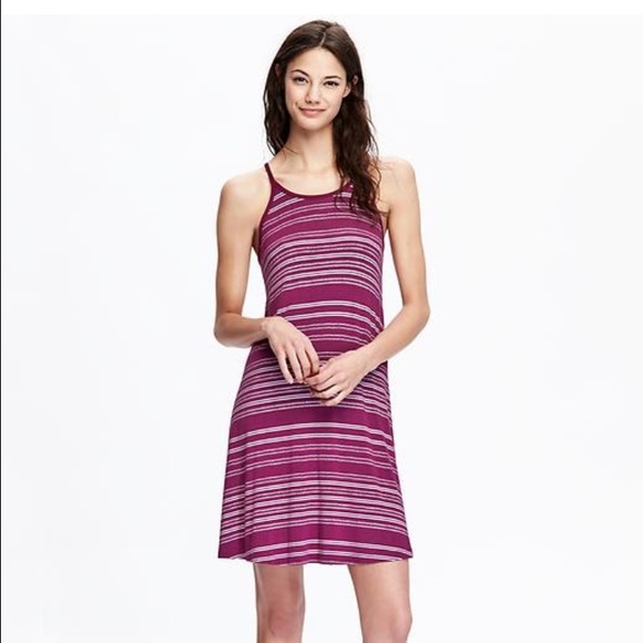 Striped Maroon Swing Dress