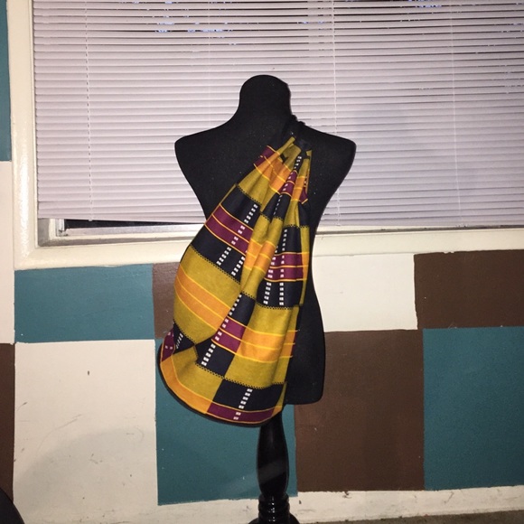 African Kente Cloth Drawstring Bag