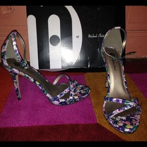 Michael Antonio floral strap stiletto