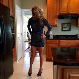 Navy Blue, Sequin Dress