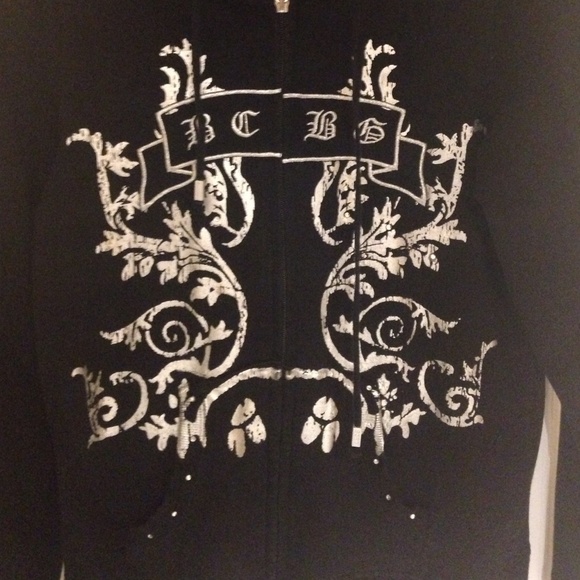 BCBG Size M zip up hoodie! Has silver details - Picture 2 of 4