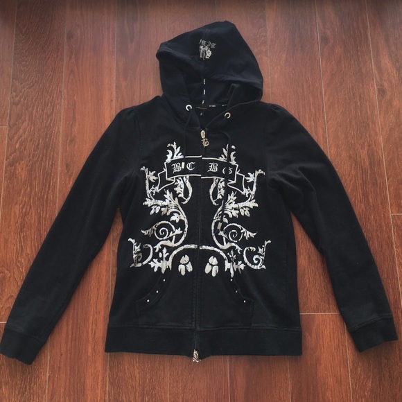 BCBG Size M zip up hoodie! Has silver details - Picture 1 of 4