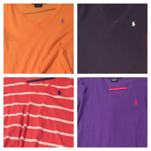 Bundle of 4 Ralph Lauren V-Necks