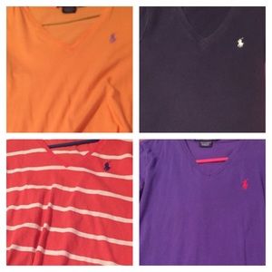 Bundle of 4 Ralph Lauren V-Necks