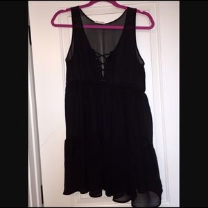 Black Lace-Up Dress