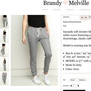 Brandy Melville rosa sweatpants