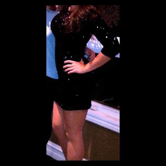Black sequin dress