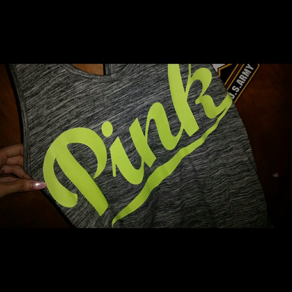 Heather gray PINK tank