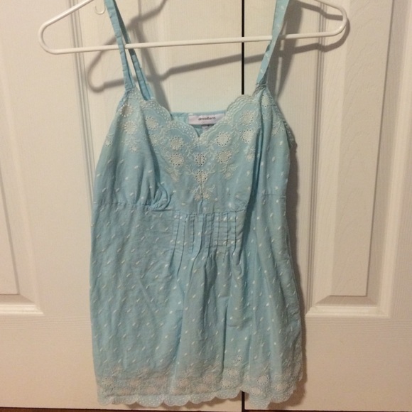 Blue baby doll blouse, size S