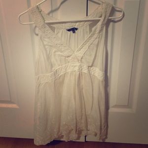 White/cream baby doll blouse