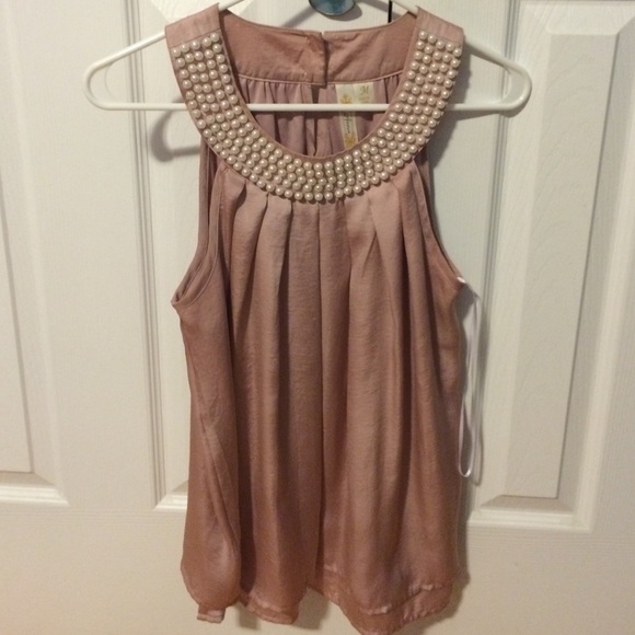 Sophisticated pink silk top size M