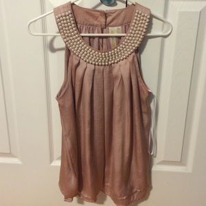 Sophisticated pink silk top size M