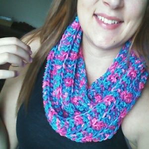 Multi colored infinity scarf