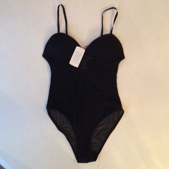F21 Black Mesh Bodysuit