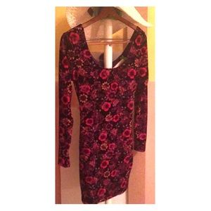 Beautiful, Long Sleeve Velvet Floral dress.
