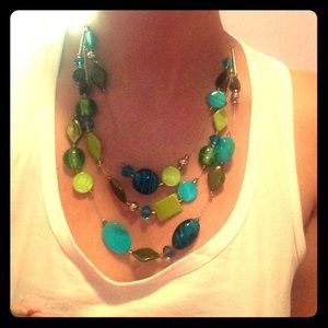 Three layered statement necklace