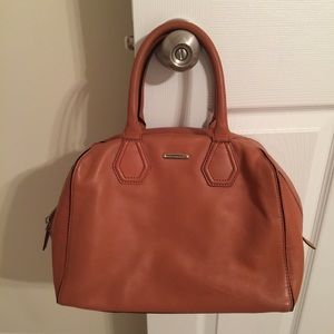 Tan leather Rebecca Minkoff bowling bag
